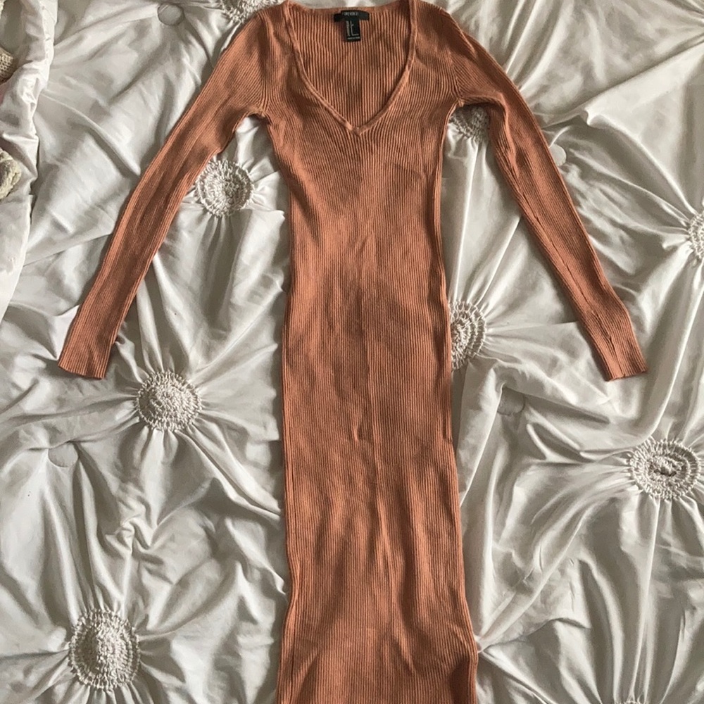 Forever 21 ribbed long sleeve dress